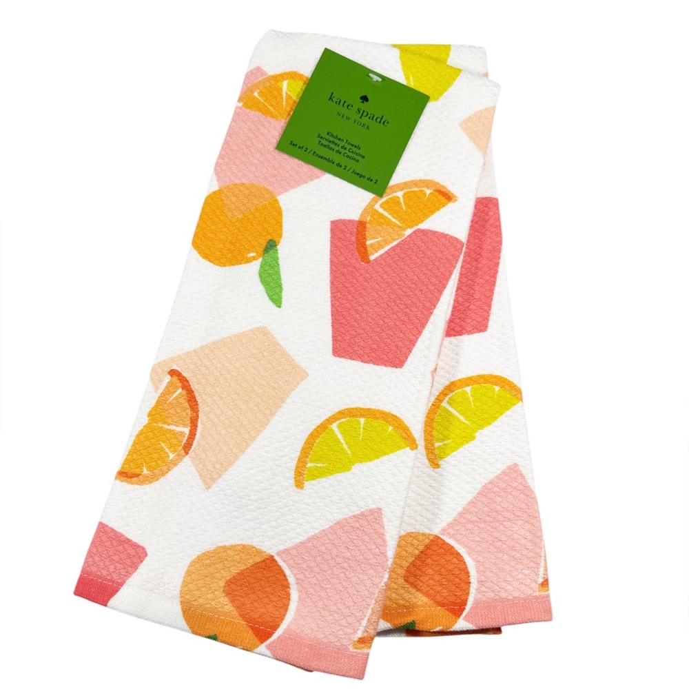 NEW Kate Spade CITRUS DESIGN Kitchen Towel Set/2